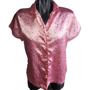 Caroll Reed Pink Floral Short Sleeve Pajama Set M